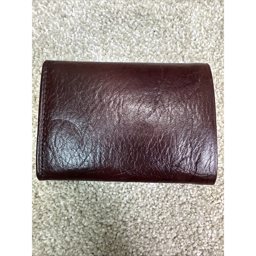 Vintage Amity Mustang Wallet tri-fold Brown Genuine Leather Mens Old Money Card